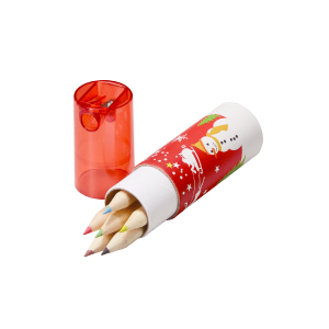 【完売】クリスマスシャープナー付色鉛筆（6本入り）